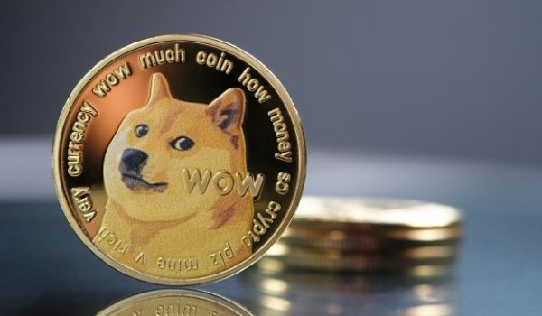 一个金色的狗狗币的形象